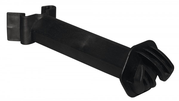 Abstandisolator T-Post Isolator aus festem Kunststoff, Farbe schwarz für Seil, Litze oder Draht, 12,5 cm Abstand zum T-Post-Pfahl