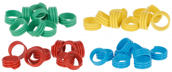 Spiralringe zur Kennzeichnung von Geflügel, 100 Stück gemischt