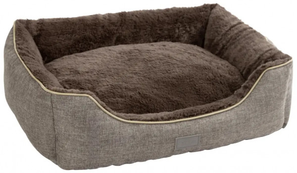 Kuschelbett Samuel in dunkelgrau / braun, Hundebett