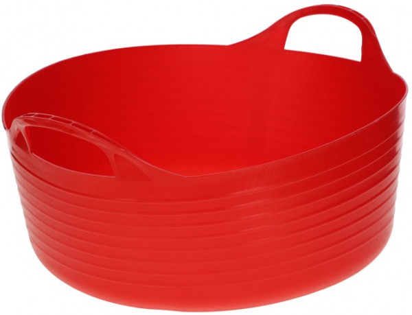 Flexibler Trog FlexBag, Behälter in der Farbe rot, flexibel und trotzdem stabil für Wasser, Futter, Gartenarbeit und wo immer er gebraucht wird