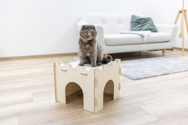 Katzenburg - Indoor-Höhle für Katzen aus Sperrholz