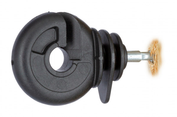 Ringisolator mit Gewinde für Holzpfosten und breiter Drahtauflage