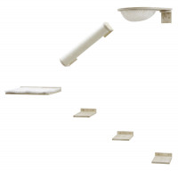 Kletterwand Rocky mit Trittbrettern, Liegebrett, Sisalsäule und Liegemulde Kletterwand Rocky mit Trittbrettern, Liegebrett, Sisalsäule und Liegemulde