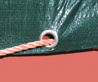 Gewebe-Abdeckplane PolyGuard 110-120 g/m² mit Befestigungsösen in 100 cm Abstand Gewebe-Abdeckplane PolyGuard 110-120 g/m² mit Befestigungsösen in 100 cm Abstand