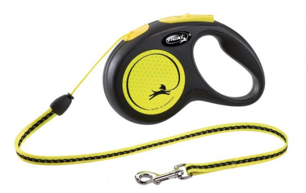 flexi Leine New NEON, reflektierende Rolleine in 3 Größen