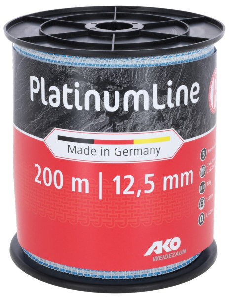 Weidezaunband PlatinumLine, blau/ weiß, 12,5 mm Breite - für Zäune höchster Ansprüche