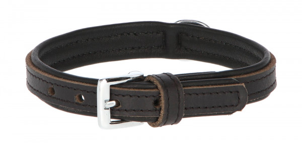 Halsband Vegas HQ aus Leder, genäht & gefüttert, schwarz