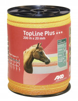 Weidezaunband TopLine Plus, 200 m, 20 mm breit, in der Farbe gelb/ orange Weidezaunband TopLine Plus, 200 m, 20 mm breit, in der Farbe gelb/ orange