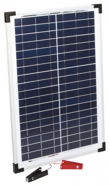 Solarmodul 25 W, passend für Duo Power X und Savanne Weidezaungeräte, mit Halterung und Polklemmen