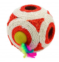 Sisalspielwürfel mit Rassel im Inneren, Durchmesser: 12 cm Sisalspielwürfel mit Rassel im Inneren, Durchmesser: 12 cm