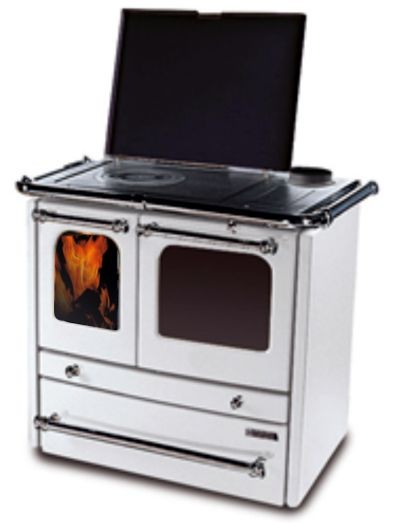 Kochmaschine Sovrana Evo, ein moderner Küchenherd in altem Design, Farbe weiß