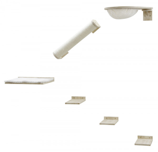 Kletterwand Rocky mit Trittbrettern, Liegebrett, Sisalsäule und Liegemulde