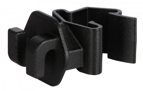 Seilisolator T-Post in der Farbe schwarz, Isolator in sehr robuster Ausführung für Seile, Litzen, Bänder