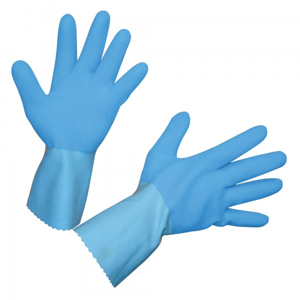 Fliesenlegerhandschuh Fletex mit angerauter Hand, Handschuh in der Farbe hellblau