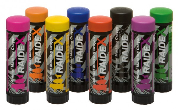 verschiedene Farben Viehzeichenstifte Raidex, jede Farbe im 10er Pack erhältlich