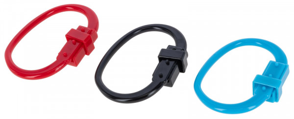 Sicherheitsanbindering im 3er-Pack für Pferde, rot, schwarz, blau
