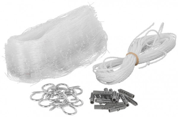 Katzenschutznetz komplett mit Haken, Dübeln & Befestigungsleine 