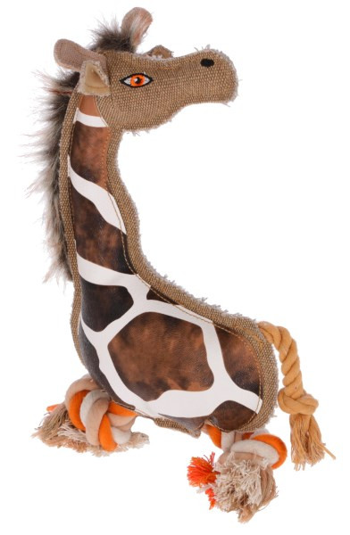 Hundespielzeug Giraffe Gina ist besonders attraktiv durch eingearbeitetes Fellimitat, 3 Stück