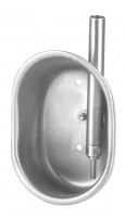 Nippeltränke mit Tränkebecken: kleines Becken für Ferkel, Material Edelstahl, ideal zum Anlernen Nippeltränke mit Tränkebecken: kleines Becken für Ferkel, Material Edelstahl, ideal zum Anlernen