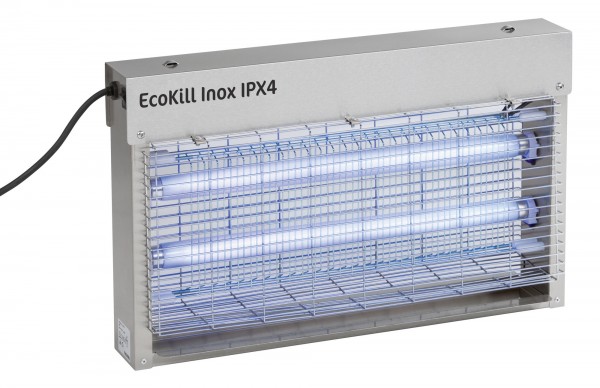 EcoKill Inox IP4, Lampen 2 x 15 W, Wirkungsbereich bis 150 m², B x H x T 56 x 32,5 x 11,5 cm