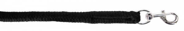 Baumwollstrick mit Karabinerhaken, schwarz, hochwertiger, geflochtener Baumwollführstrick