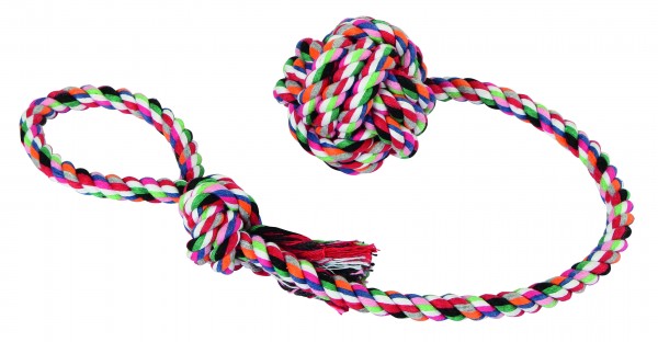 Ball am Seil aus 100% Baumwolle, langlebig, robust und bissfest