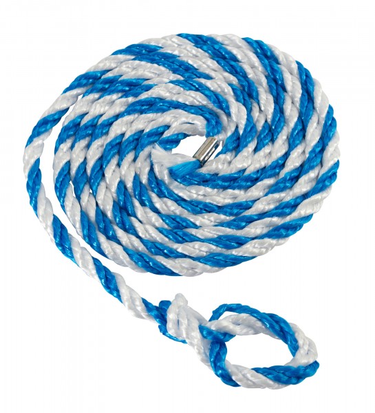 Viehtransportstrick aus Kunststoff zweifarbig blau/weiß mit kleiner Schlaufe