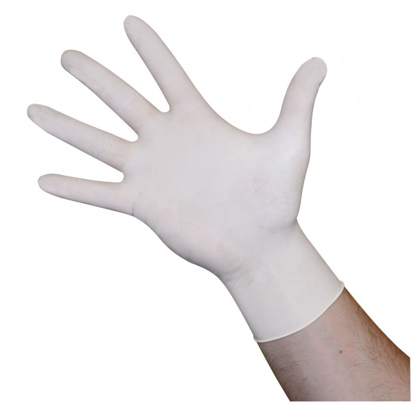 Einmalhandschuhe Latex Classic, 100 weiße Einweghandschuhe leicht gepudert